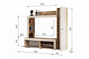 НИКОЛЬ Гостиная (Дуб крафт серый/софт айвори) в Новом Уренгое - novyy-urengoy.mebel24.online | фото 2