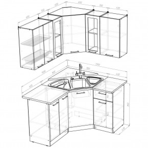 ОЛЬГА Кухонный гарнитур Оптима 2 (1500*1300 мм) в Новом Уренгое - novyy-urengoy.mebel24.online | фото 2