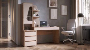 ПИФАГОР Стол компьютерный (дуб вотан/кашемир) в Новом Уренгое - novyy-urengoy.mebel24.online | фото