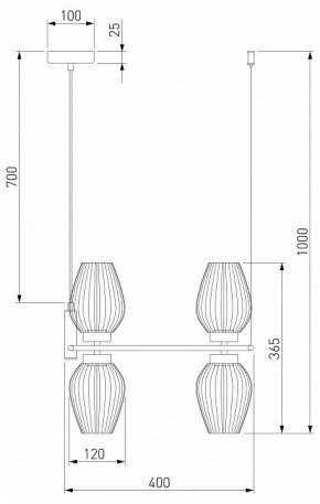 Подвесная люстра Eurosvet Alva 30183/4 латунь в Новом Уренгое - novyy-urengoy.mebel24.online | фото 4