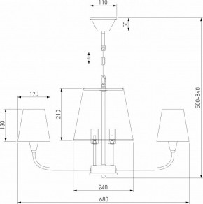 Подвесная люстра Eurosvet Milos 60153/8 латунь в Новом Уренгое - novyy-urengoy.mebel24.online | фото 5