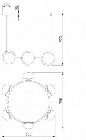 Подвесная люстра Eurosvet Moity 70150/6 черный/латунь в Новом Уренгое - novyy-urengoy.mebel24.online | фото 3