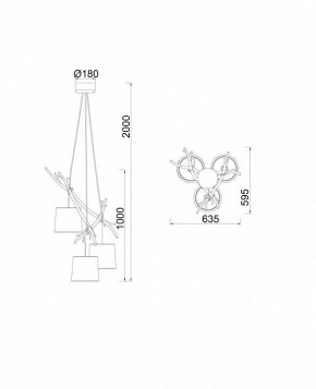 Подвесная люстра Mantra Sabina 6176 в Новом Уренгое - novyy-urengoy.mebel24.online | фото 6