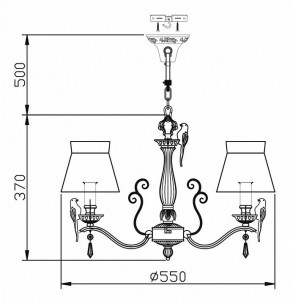 Подвесная люстра Maytoni Bird ARM013-03-W в Новом Уренгое - novyy-urengoy.mebel24.online | фото 6