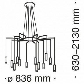 Подвесная люстра Maytoni Davida MOD035PL-12B в Новом Уренгое - novyy-urengoy.mebel24.online | фото 6