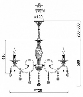 Подвесная люстра Maytoni Grace RC247-PL-08-R в Новом Уренгое - novyy-urengoy.mebel24.online | фото 3