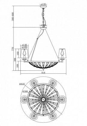 Подвесная люстра Maytoni Pantheon H021PL-06CH в Новом Уренгое - novyy-urengoy.mebel24.online | фото 5