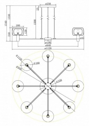 Подвесная люстра Maytoni Vision MOD411PL-08G в Новом Уренгое - novyy-urengoy.mebel24.online | фото 4