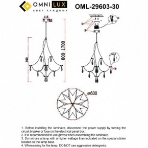 Подвесная люстра Omnilux Perelli OML-29603-30 в Новом Уренгое - novyy-urengoy.mebel24.online | фото 10