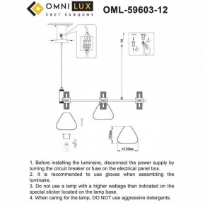 Подвесная люстра Omnilux Trevasco OML-59603-12 в Новом Уренгое - novyy-urengoy.mebel24.online | фото 8