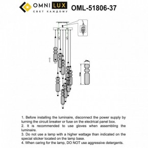 Подвесная люстра Omnilux Vepri OML-51806-37 в Новом Уренгое - novyy-urengoy.mebel24.online | фото 9