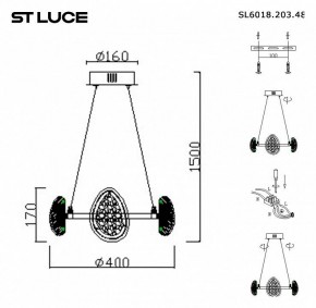 Подвесная люстра ST-Luce Enigma SL6018.203.48 в Новом Уренгое - novyy-urengoy.mebel24.online | фото 4