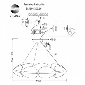 Подвесная люстра ST-Luce Etoile SL1304.203.56 в Новом Уренгое - novyy-urengoy.mebel24.online | фото 6