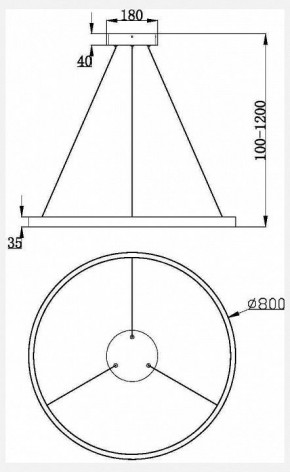 Подвесной светильник Maytoni Rim 1 MOD058PL-L42W3K в Новом Уренгое - novyy-urengoy.mebel24.online | фото 3