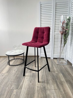 Полубарный стул CHILLI-QB SQUARE винный #16, велюр / черный каркас (H=66cm) М-City в Новом Уренгое - novyy-urengoy.mebel24.online | фото 4