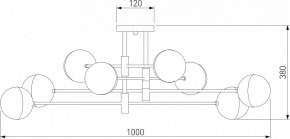 Потолочная люстра Eurosvet Nuvola 70129/8 латунь в Новом Уренгое - novyy-urengoy.mebel24.online | фото 3