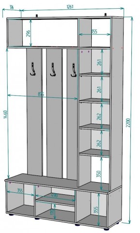 Прихожая с зеркалом V19_M в Новом Уренгое - novyy-urengoy.mebel24.online | фото 2