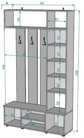 Прихожая с зеркалом V20_M в Новом Уренгое - novyy-urengoy.mebel24.online | фото 2