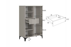 РИЧ Комод 2 со стеклом в Новом Уренгое - novyy-urengoy.mebel24.online | фото 3