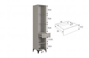 РИЧ Шкаф однодверный со стеклом в Новом Уренгое - novyy-urengoy.mebel24.online | фото 3