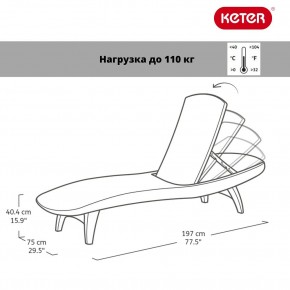 Шезлонг Пацифик (Pacific) графит в Новом Уренгое - novyy-urengoy.mebel24.online | фото 2