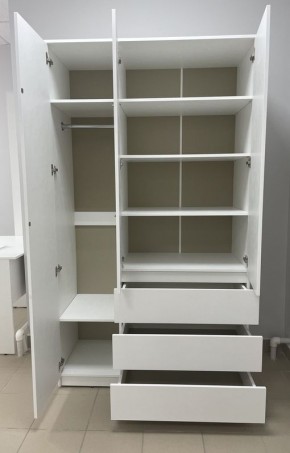 Шкаф 3-ств. с 3 ящиками "Бьянко" в Новом Уренгое - novyy-urengoy.mebel24.online | фото 2