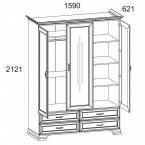 Шкаф 3D4S Z, TIFFANY, цвет вудлайн кремовый в Новом Уренгое - novyy-urengoy.mebel24.online | фото 1