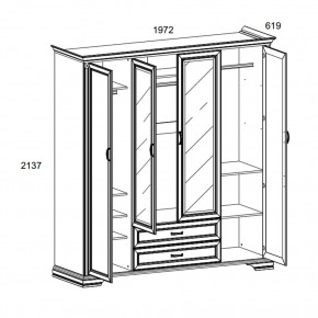 Шкаф 4D2S Z , MONAKO, цвет Сосна винтаж в Новом Уренгое - novyy-urengoy.mebel24.online | фото 1