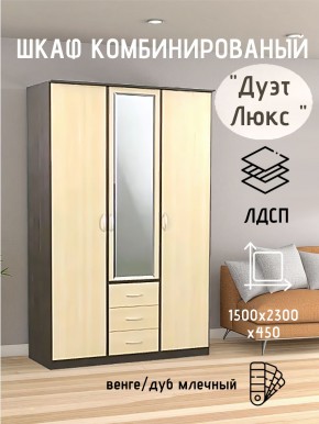 Шкаф комбинированный Дуэт Люкс с зеркалом в Новом Уренгое - novyy-urengoy.mebel24.online | фото 3