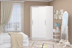 Шкаф-купе Угловой №1 (Белый текстурный) в Новом Уренгое - novyy-urengoy.mebel24.online | фото