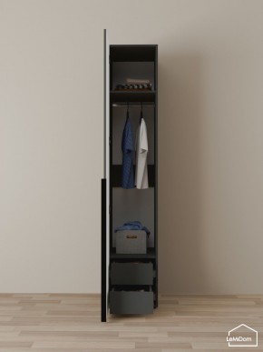 Шкаф Linnea MHR-1-3 2050х400х510 (Графит-М 11.1.25) в Новом Уренгое - novyy-urengoy.mebel24.online | фото 3