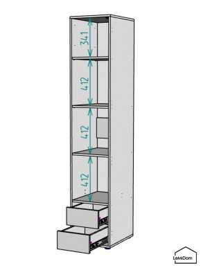 Шкаф Linnea MHR-1-4 2050х400х510 (Графит-М 11.1.25) в Новом Уренгое - novyy-urengoy.mebel24.online | фото 3