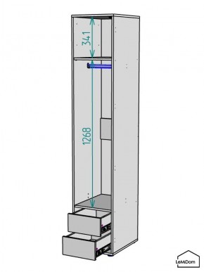 Шкаф Linnea MHR-1PO-3 2050х400х510 (Белый-М 11.1.2) в Новом Уренгое - novyy-urengoy.mebel24.online | фото 3