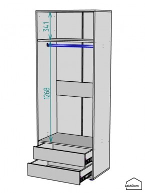 Шкаф Linnea MHR-2-3 2050х800х510 (Графит-М 11.1.25) в Новом Уренгое - novyy-urengoy.mebel24.online | фото 3