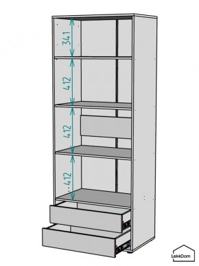 Шкаф Linnea MHR-2PO-4 2050х800х510 (Белый-М 11.1.2) в Новом Уренгое - novyy-urengoy.mebel24.online | фото 3