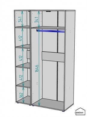 Шкаф Linnea MHR-3PO-1 2050х1200х510 (Белый-М 11.1.2) в Новом Уренгое - novyy-urengoy.mebel24.online | фото 3