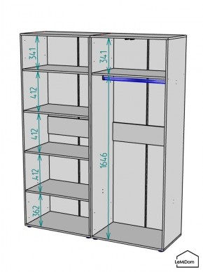 Шкаф Linnea MHR-4-1 2050х1600х510 (Белый-М 11.1.2) в Новом Уренгое - novyy-urengoy.mebel24.online | фото 3