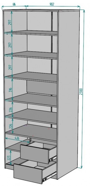 Шкаф Мальта H202 в Новом Уренгое - novyy-urengoy.mebel24.online | фото 2