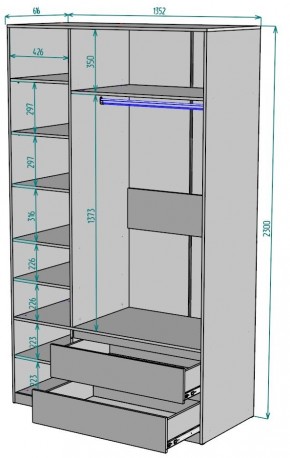 Шкаф Мальта H216 в Новом Уренгое - novyy-urengoy.mebel24.online | фото 2