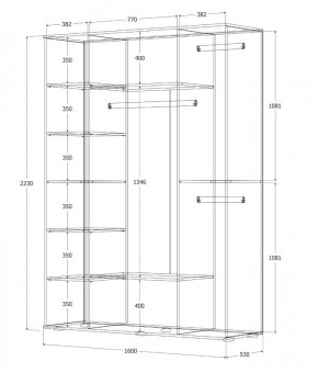 Шкаф Норден 1600 (Белый текстурный) в Новом Уренгое - novyy-urengoy.mebel24.online | фото 3