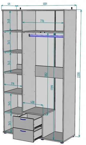 Шкаф Ольга H54 в Новом Уренгое - novyy-urengoy.mebel24.online | фото 2