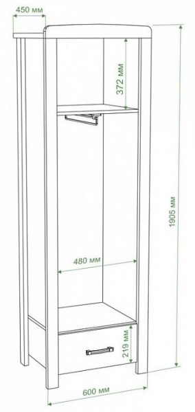 Шкаф платяной Бартоло Ш1Д в Новом Уренгое - novyy-urengoy.mebel24.online | фото 2