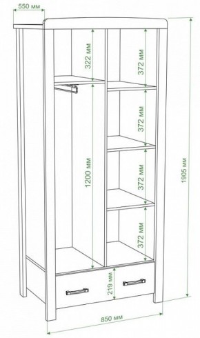 Шкаф платяной Бартоло Ш2Д в Новом Уренгое - novyy-urengoy.mebel24.online | фото 2