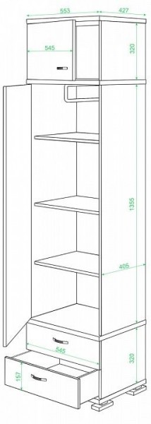 Шкаф платяной Домино КС-10 в Новом Уренгое - novyy-urengoy.mebel24.online | фото 2