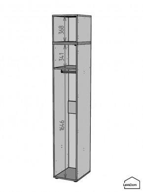 Шкаф с антресолью Linnea MHR-1A-1 2450х400х510 (Графит-М 11.1.25) в Новом Уренгое - novyy-urengoy.mebel24.online | фото 3