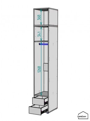 Шкаф с антресолью Linnea MHR-1A-3 2450х400х510 (Графит-М 11.1.25) в Новом Уренгое - novyy-urengoy.mebel24.online | фото 3