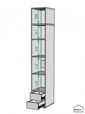 Шкаф с антресолью Linnea MHR-1A-4 2450х400х510 (Белый-М 11.1.1) в Новом Уренгое - novyy-urengoy.mebel24.online | фото 3