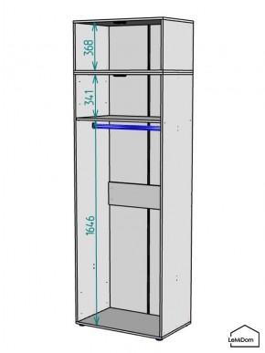 Шкаф с антресолью Linnea MHR-2A-1 2450х800х510 (Графит-М 11.1.25) в Новом Уренгое - novyy-urengoy.mebel24.online | фото 3