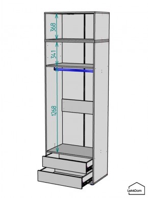 Шкаф с антресолью Linnea MHR-2POA-3 2450х800х510 (Белый-М 11.1.2) в Новом Уренгое - novyy-urengoy.mebel24.online | фото 3