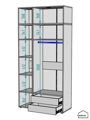Шкаф с антресолью Linnea MHR-3POA-2 2450х1200х510 (Белый-М 11.1.2) в Новом Уренгое - novyy-urengoy.mebel24.online | фото 3